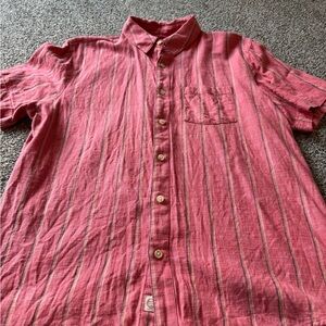 Marine Layer Casual Red Striped Shirt